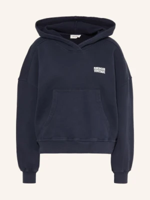 American Vintage Bluza Z Kapturem Plizzy blau