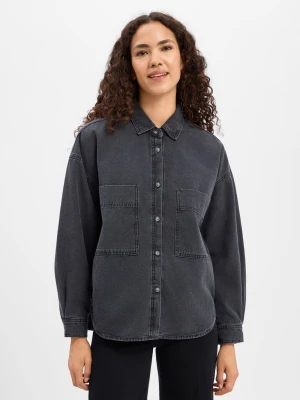 american vintage bluzka dżinsowa Kobiety Bawełna (100%) szary