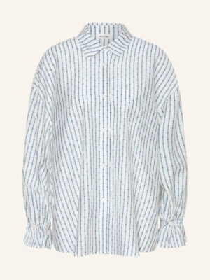 American Vintage Bluzka W Stylu Oversize Marki Zivow Z Falbanami blau