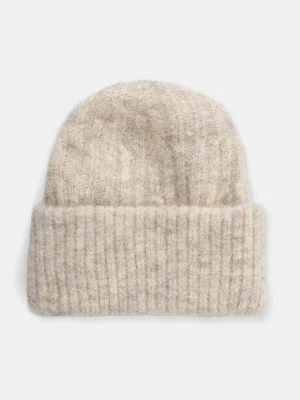 American Vintage czapka z domieszką wełny Bonnet kolor beżowy z cienkiej dzianiny EAST22A