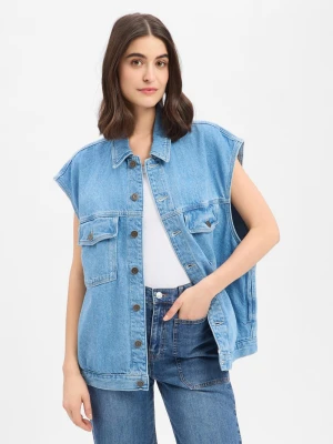 american vintage Damska kamizelka dżinsowa Kobiety Bawełna (100%) niebieski, XS/S