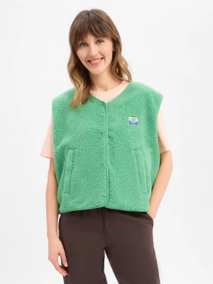 american vintage Damska kamizelka pluszowa - Hoktown Kobiety zielony, XS/S