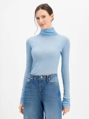 american vintage Damska koszulka z długim rękawem Kobiety Bawełna niebieski w paski,