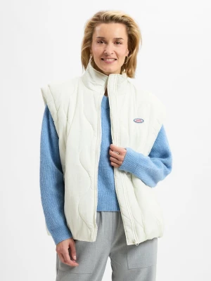 american vintage Damska pikowana kamizelka Kobiety biały, M/L