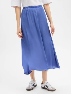 american vintage Damska spódnica midi - Bovalow Kobiety wiskoza (100%) niebieski jednolity,