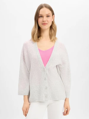 american vintage Damski kardigan z wełną - Damsville Kobiety Sztuczne włókno szary marmurkowy, XS/S