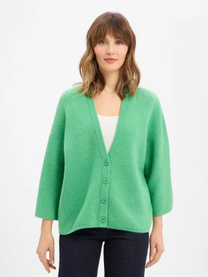 american vintage Damski kardigan z wełną - Damsville Kobiety Sztuczne włókno zielony jednolity, XS/S