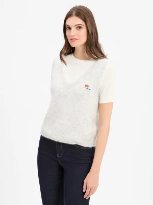 american vintage Damski sweter z dzianiny z alpaką - Nenybay Kobiety drobna dzianina szary marmurkowy, XS/S