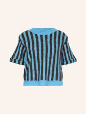 American Vintage Dzianinowa Koszulka Z Dodatkiem Alpaki blau