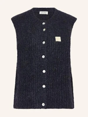 American Vintage Kamizelka Z Dzianiny East Z Alpaką blau