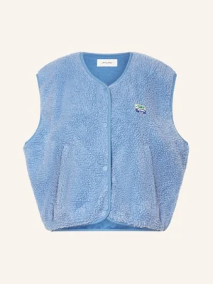 American Vintage Kamizelka Z Pluszowego Materiału blau