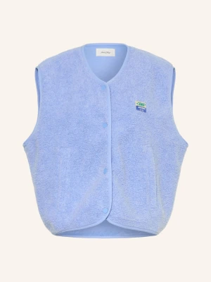 American Vintage Kamizelka Z Pluszowego Materiału blau NIEBIESKI