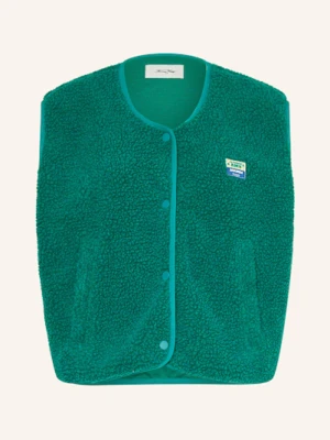 American Vintage Kamizelka Z Pluszowego Materiału gruen