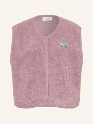 American Vintage Kamizelka Z Pluszowego Materiału rosa BRUDNY RÓŻ