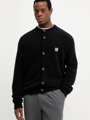 American Vintage kardigan z dodatkiem wełny męski kolor czarny MVITO19A