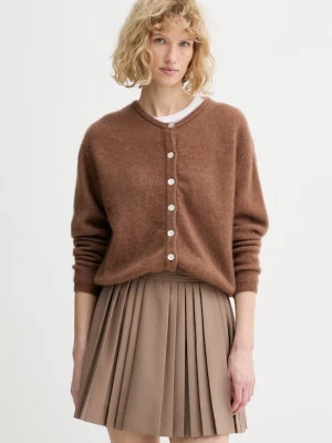 American Vintage kardigan z domieszką wełny GILET ML COL ROND