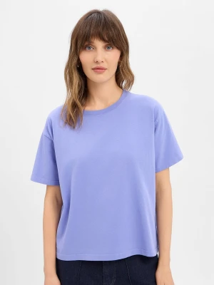 american vintage Koszulka damska - Fizvalley Kobiety Bawełna lila jednolity,