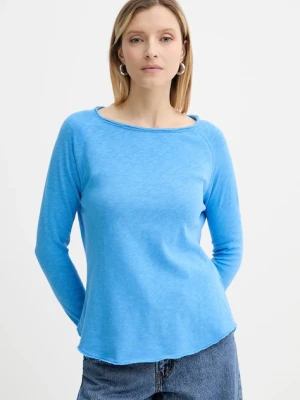 American Vintage longsleeve bawełniany kolor niebieski