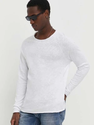 American Vintage longsleeve bawełniany T-SHIRT ML COL ROND biały