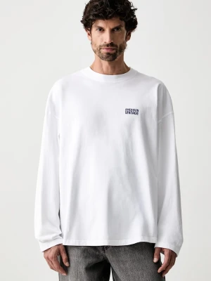 American Vintage longsleeve męski bawełniany biały