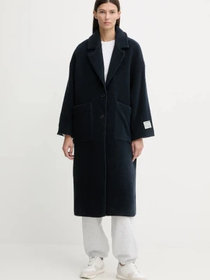 American Vintage płaszcz z dodatkiem wełny kolor granatowy ZIF17A