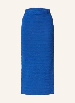 American Vintage Spódnica Z Dzianiny Nyama Z Lnem blau