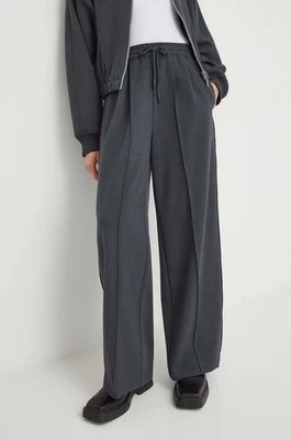 American Vintage spodnie damskie kolor szary szerokie high waist PUK10CH23CHSOCH