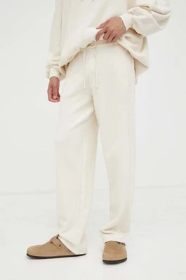 American Vintage spodnie dresowe bawełniane kolor beżowy gładkie