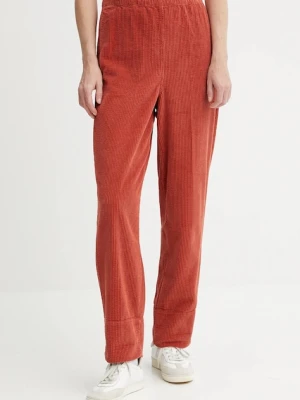 American Vintage spodnie sztruksowe kolor pomarańczowy proste high waist PADO137