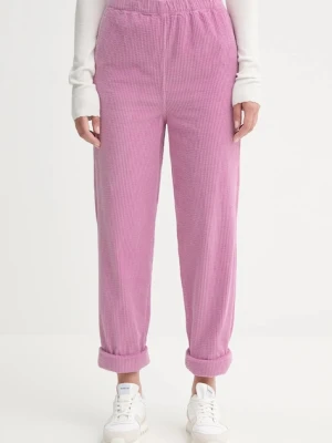 American Vintage spodnie sztruksowe kolor różowy proste high waist PADO137