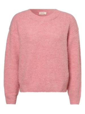 american vintage Sweter damski z dodatkiem alpaki Kobiety Sztuczne włókno różowy jednolity,