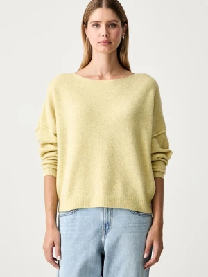 American Vintage sweter damski z dodatkiem wełny PULL ML COL BATEAU żółty