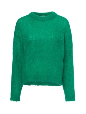 american vintage Sweter z dzianiny z zawartością alpaki - Bymi Kobiety zielony,