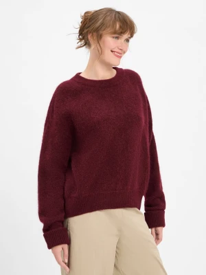 american vintage Sweter damski z dzianiny z zawartością alpaki - Gaspacho Chine Kobiety czerwony jednolity, XS/S