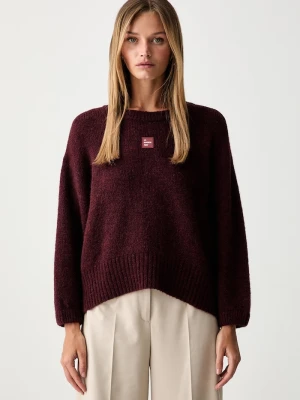 American Vintage sweter damski z wełną bordowy