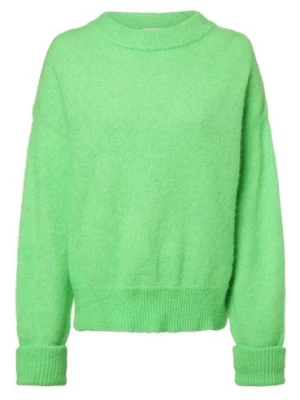 american vintage Sweter damski z zawartością alpaki Kobiety Wełna zielony jednolity, XS/S