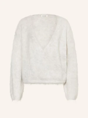 American Vintage Sweter Nuny O Kroju Kopertowym Z Alpaki grau