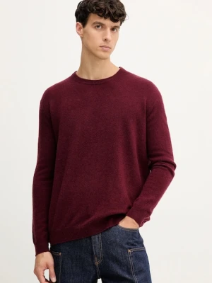 American Vintage sweter wełniany męski kolor bordowy MRAX18A