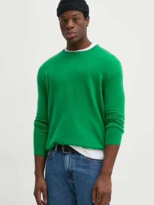 American Vintage sweter wełniany męski kolor zielony lekki MRAX18AE25