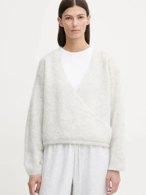 American Vintage sweter z dodatkiem wełny damski kolor szary lekki NUN18D