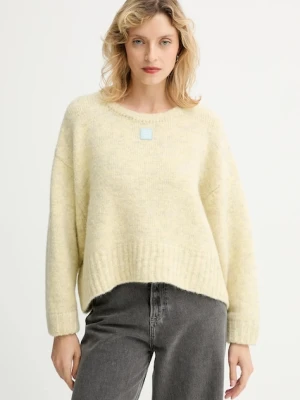 American Vintage sweter z dodatkiem wełny damski kolor żółty ciepły EAST18VM