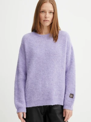 American Vintage sweter z domieszką wełny damski kolor fioletowy ciepły EAST18U