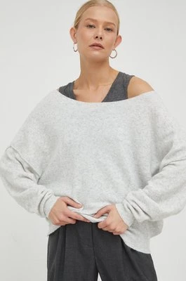 American Vintage sweter z domieszką wełny kolor szary