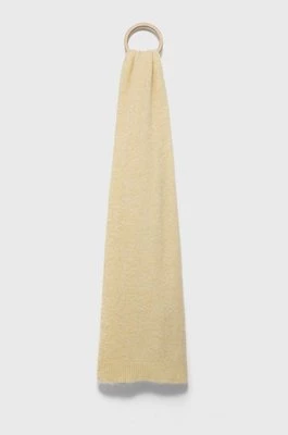 American Vintage szalik wełniany damskie kolor żółty gładki