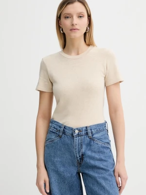 American Vintage t-shirt bawełniany beżowy
