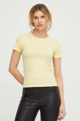 American Vintage t-shirt bawełniany damski kolor żółty