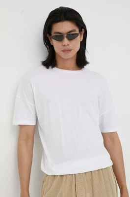 American Vintage t-shirt bawełniany kolor biały gładki
