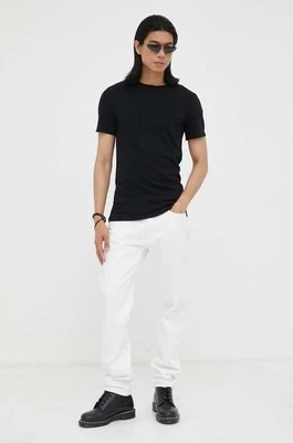 American Vintage t-shirt bawełniany T-SHIRT MC COL ROND kolor czarny melanżowy MBYSA18B