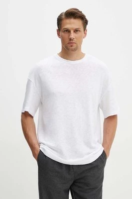 American Vintage t-shirt bawełniany męski kolor biały gładki MSON02DGH24