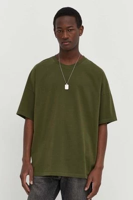 American Vintage t-shirt bawełniany T-SHIRT ML COL ROND męski kolor zielony gładki MFIZ02AE24